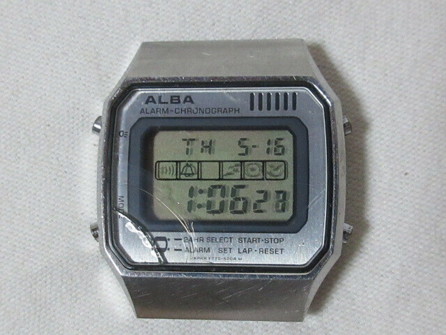 ◆動作品　 SEIKO/ セイコー　ALBA 　メンズ　デジタル　腕時計　Y770-5010　A2　記念品　ベルト欠