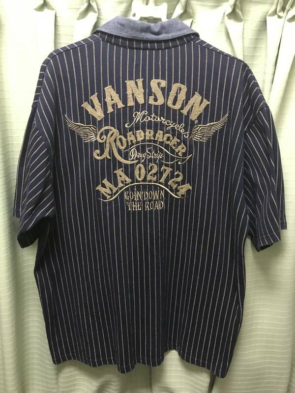 VANSON 刺繍シャツ　大きいサイズ　バイカー　ロカビリー Ｚ４４８