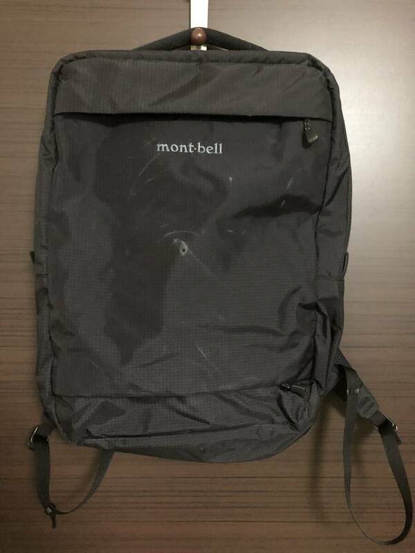 mont-bell　モンベル ビジネス　バックパック リュック 黒　ユティリティー デイパック 15　品番#1133410（used・難あり）