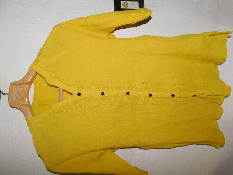 kaya M 黄色　からし色　トップス　シャツ　ブラウス　カヤ　試着のみ　インド製　エスニック
