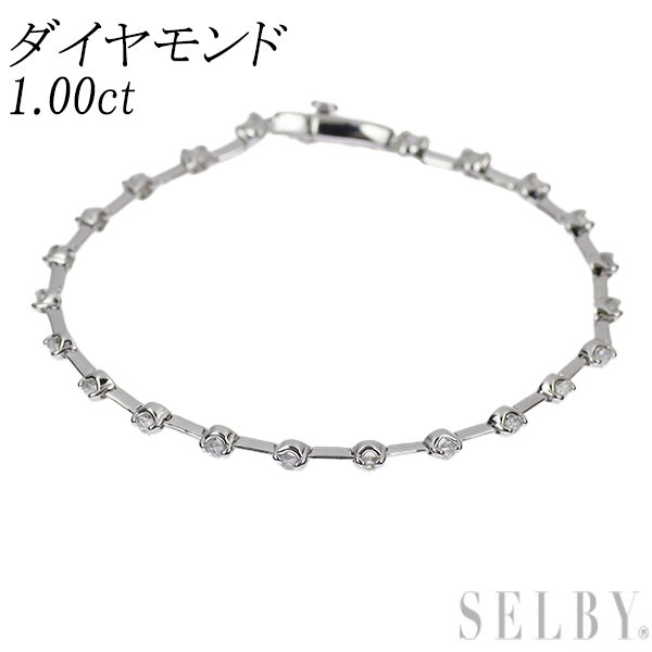 K18WG ダイヤモンド ブレスレット 1.00ct 出品2週目 SELBY