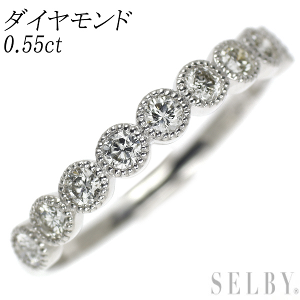 K18WG ダイヤモンド リング 0.55ct ハーフエタニティ 出品2週目 SELBY