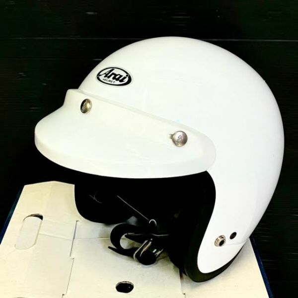 仙57 Arai S-70 ジェットヘルメット オープンフェイス Lサイズ 59-60センチ ホワイト系 アライ ヘルメット 白 箱付き