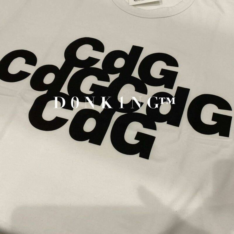 希少 川久保玲 COMME des GARCONS ORIGINAL コムデギャルソン オリジナル ライン 新作 限定 4連 CdG ロゴ Tシャツ 白 XL 新品