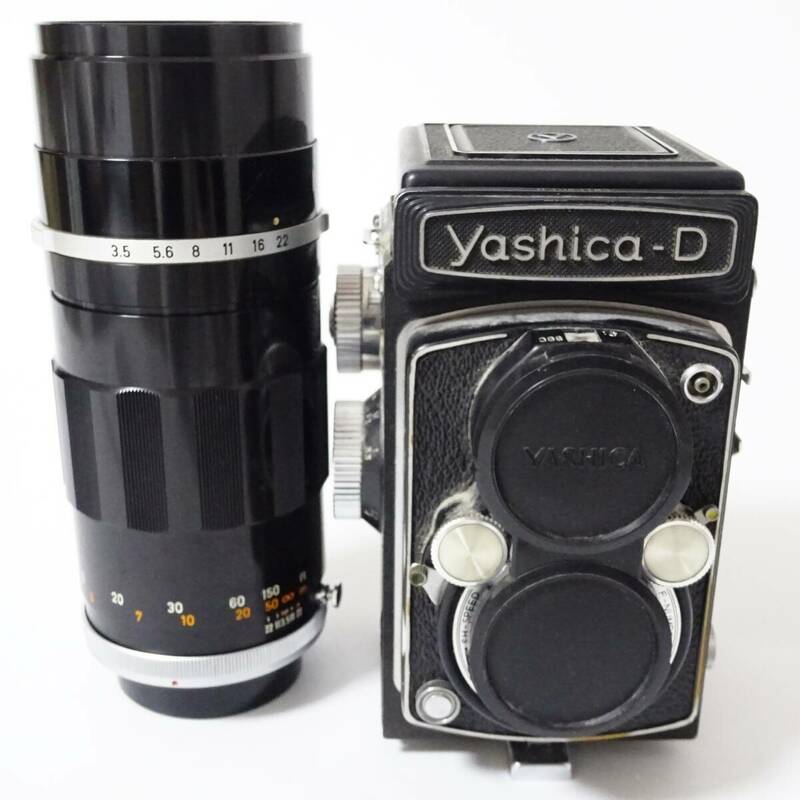 ヤシカ yashica-D 二眼レフカメラ 1:3.5 f=80mm /FL200mm 1:3.5 レンズセット 動作未確認 ジャンク品 60サイズ発送 KK-2749307-104-mrrz