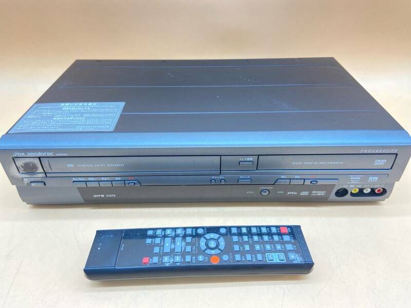 E368［中古品］DX PROGRESSIVE DXR160W ビデオ・DVD動作確認OK 録画未確認　リモコン付