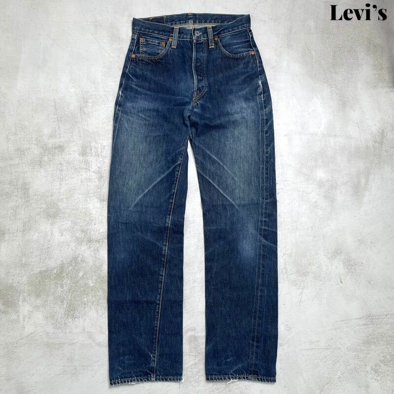 【雰囲気抜群】Levi's リーバイス 501XX デニム パンツ USA製 バレンシア工場 555刻印 W29×L36 ハチノス 鬼ヒゲ