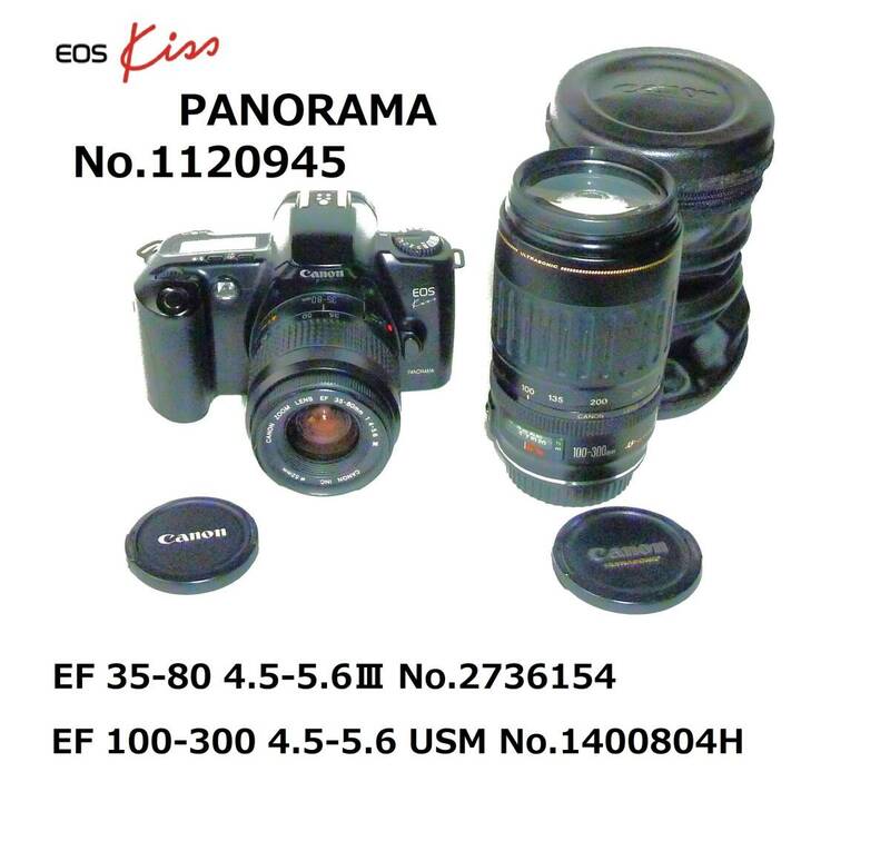 CE2 キヤノン フィルムカメラ Canon EOS Kiss PANORAMA EF 35-80 EF-100-300 現状