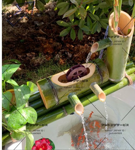 竹の噴水庭の水機能噴水ポンプの装飾彫刻彫像芸術品工芸品アートワーク庭の装飾用の滝屋外日本庭園の機能 95cm