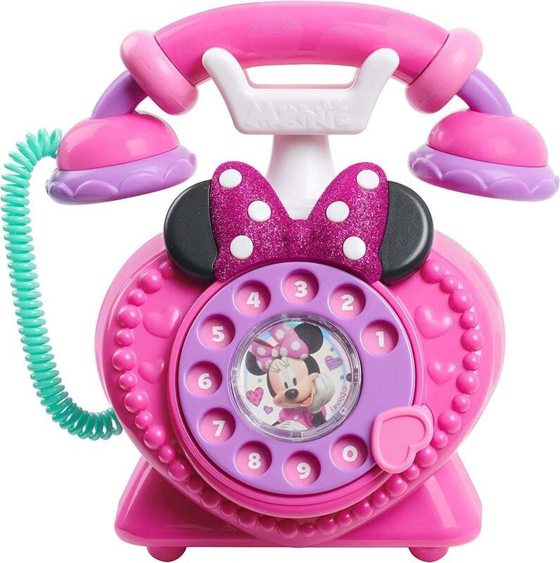 送料無料 Disney ディズニー ミニーマウス 回転式 電話 リボン かわいい おもちゃ 女の子 ままごと サウンド ライト disney Just Play