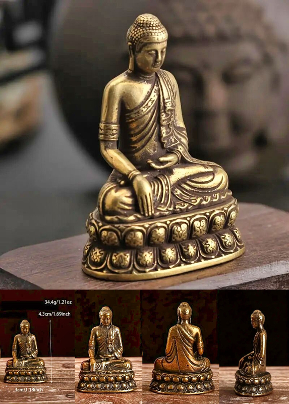 5835375550 1pc 純黄銅の観音所菩薩仏像、小型銅器の工芸品、テーブルトップの飾り、窓の飾り、自動車の飾り、飾りペンダント