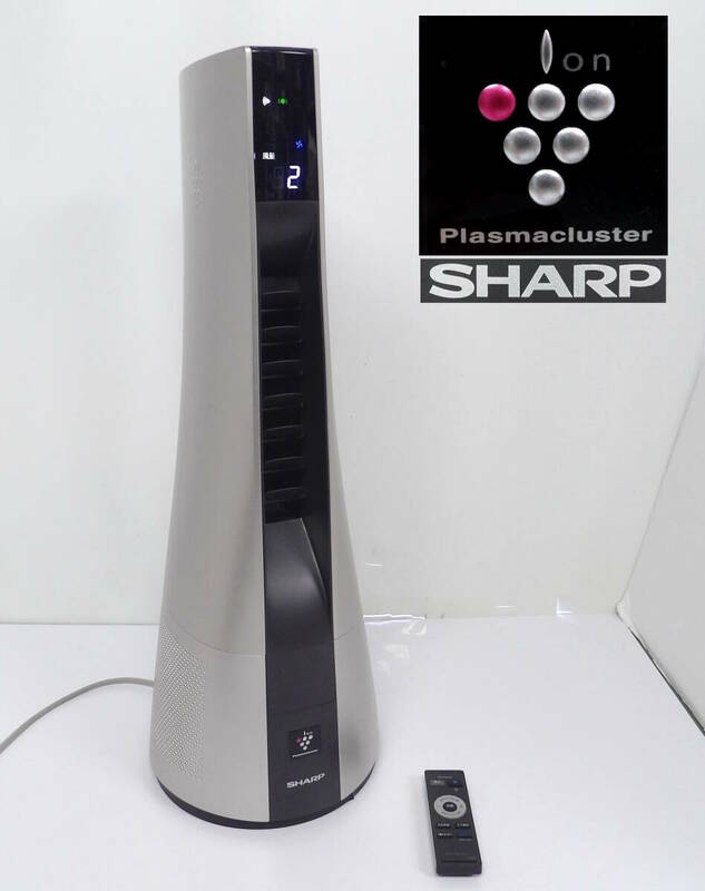 【よろづ屋】シャープ プラズマクラスタースリムイオンファン SHARP PF-JTH1-N 扇風機 温風機 イオン発生機 A136KK リモコンあり(M0530140)