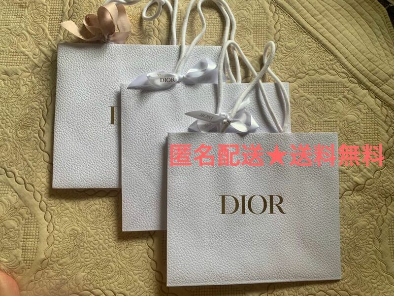 クリスチャンディオール ショッパー 3点セット ピンクリボン ホワイトリボンDior 紙袋