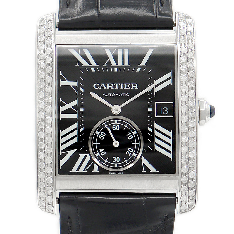 Cartier カルティエ タンク MC ダイヤモンド ダイヤベゼル W5330004 30m防水 SS ステンレス アフターダイヤ メンズ 自動巻き