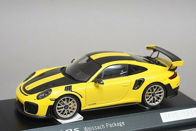 Spark スパーク 1/43 Porsche ポルシェ 911 (991 II) GT2 RS Weissach Package イエロー / ブラック ディーラー特注 WAP0201520J