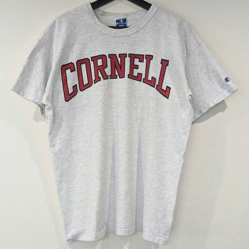 90s チャンピオン Tシャツ CORNELL グレー XL USA製 ビンテージ Champion アメリカ製 カレッジTシャツ 半袖 染み込みプリントTシャツ *62