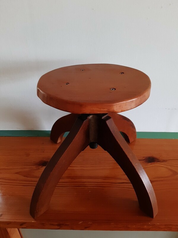 木製 丸椅子 スツール チェア 昭和レトロ 古家具 古道具 古民具 アンティーク ビンテージ 花台　DIY