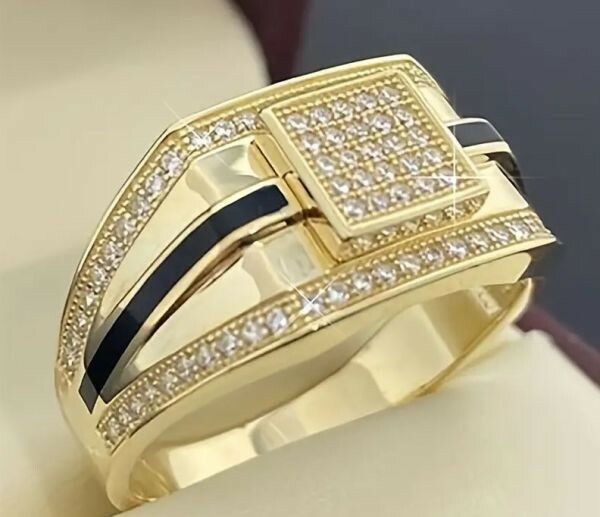 新品 18ｋゴールドgp リング 指輪 ダイヤモンドcz ジルコニア 上質 質感 高品質 高級感 大人気 格安 送料無料！メンズレディース