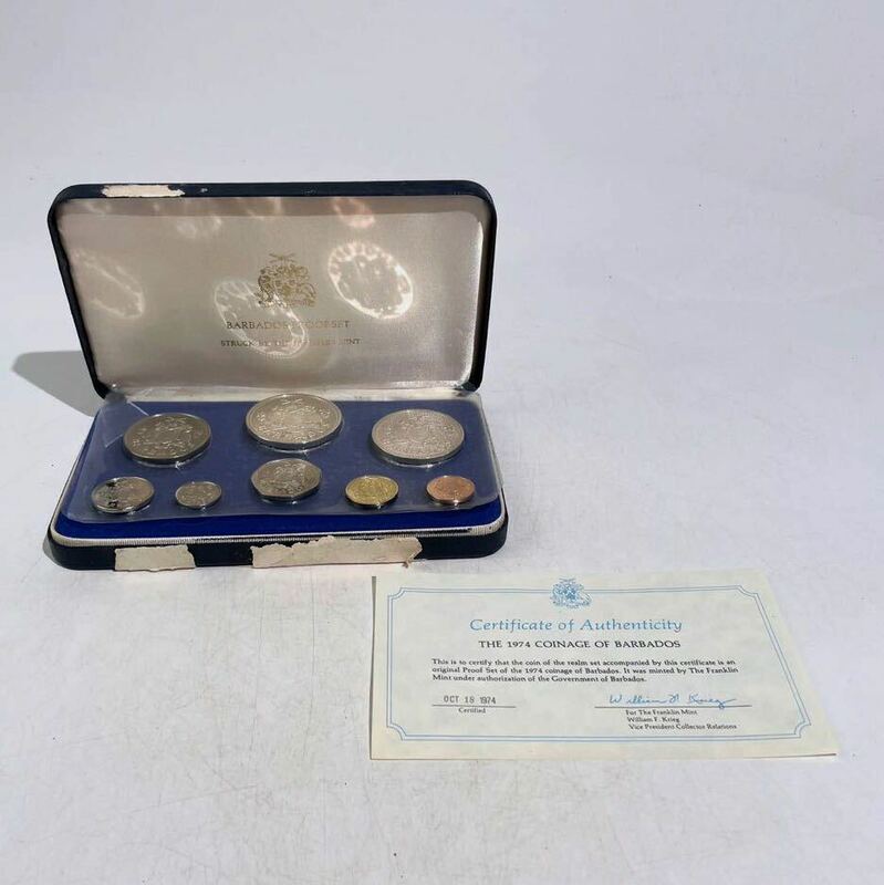 フランクリンミント　バルバトス　1974年　記念硬貨　プルーフ硬貨セット　保証書　保存ケース付　.1995　