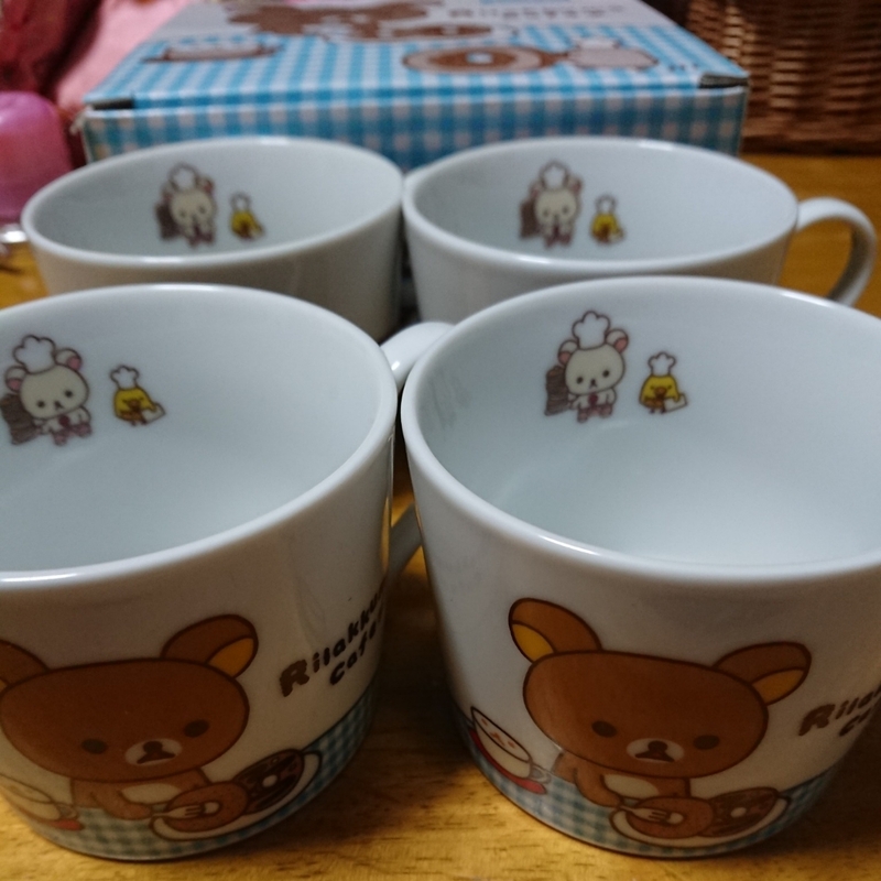 リラックママグカップ4個セット☆ジョーシン非売品レア☆未使用コップ