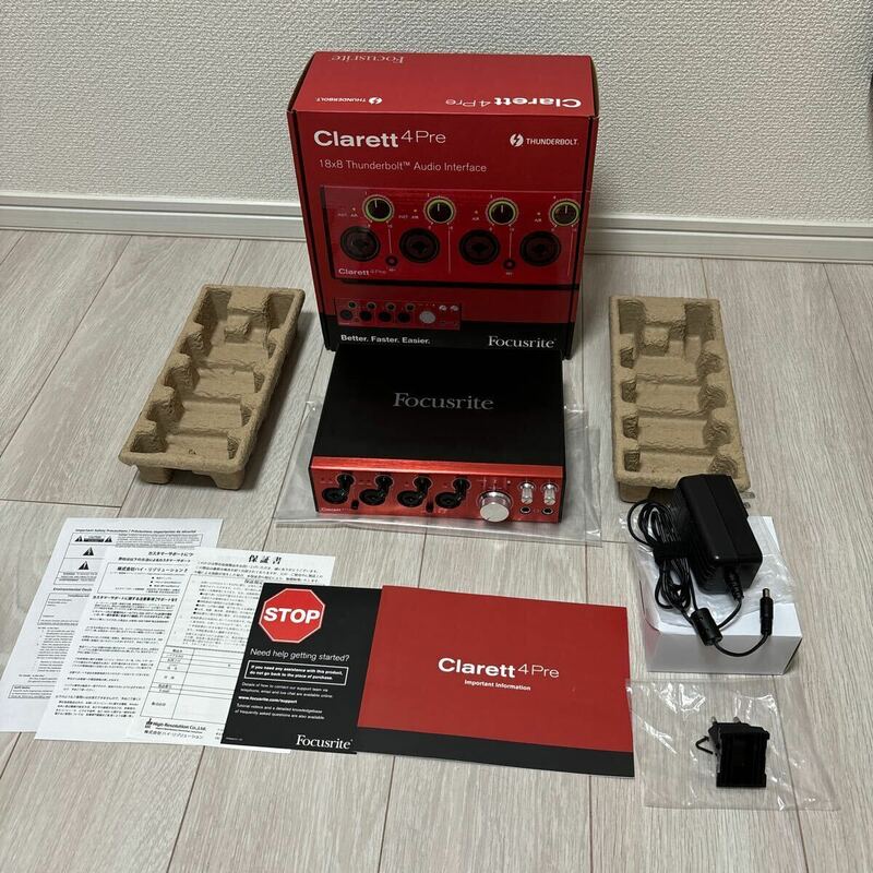 ジャンク Focusrite clarett 4 pre Thunderbolt フォーカスライト オーディオ・インターフェース 6141005