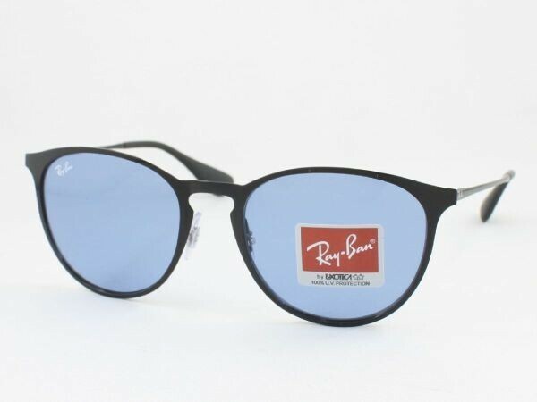 訳ありケースなし Ray-Ban レイバン RB3539-002/80 サングラス Erika metal エリカメタル ブラック ライトブルー 00280 エリカ ボストン