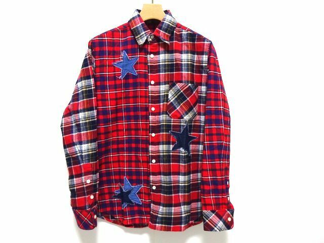 STUD MUFFIN CHECK SHIRT 4 size / スタッドマフィン チェックシャツ デニム スターワッペン 日本製 メンズ