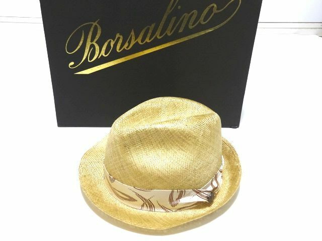 Borsalino PANAMA QUITO size 59 / ボルサリーノ パナマハット センターデント 麦わら帽子 イタリア製 メンズ 箱付き