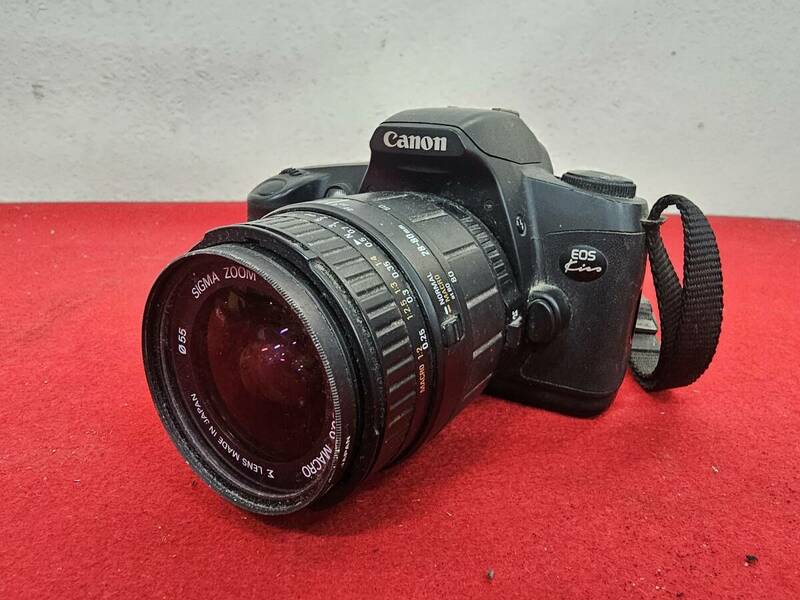 M-6262 【同梱不可】980円～ 現状品　Canon/キャノン　一眼レフ　フィルムカメラ　EOS KISS SIGMA ZOOM　28-80ｍｍ　1：3.5-5.6　MACRO　