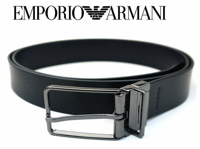 エンポリオ アルマーニ ベルト メンズ 簡単リバーシブル Y4S505 Y133J 88017 ブラック