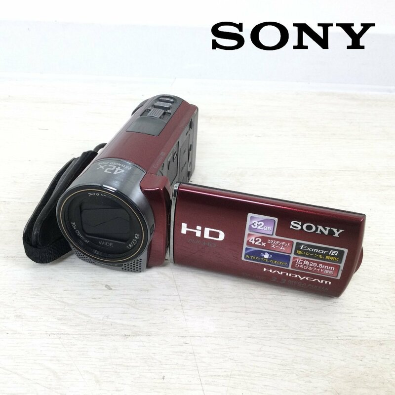 1205【ジャンク】 SONY ソニー ハンディカム デジタルHDビデオカメラレコーダー HDR-CX180 レッド