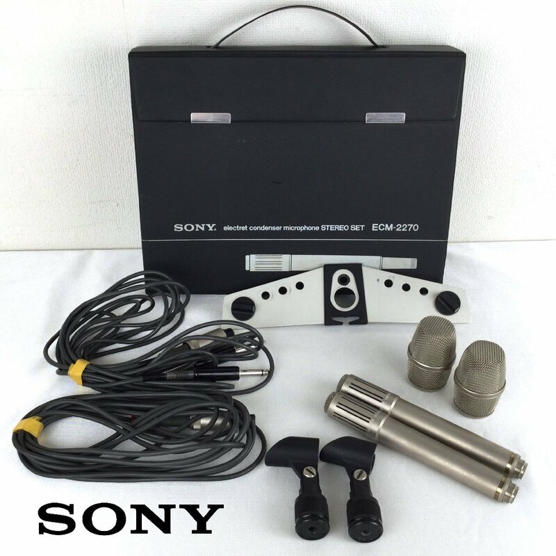 1205【ジャンク】 SONY ソニー ECM-2270 エレクトレット コンデンサーマイク オーディオ機器 ケース付き