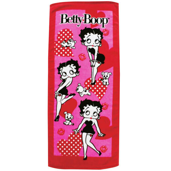 【BettyBoop】ベティブープ ピンクハートフェイスタオル