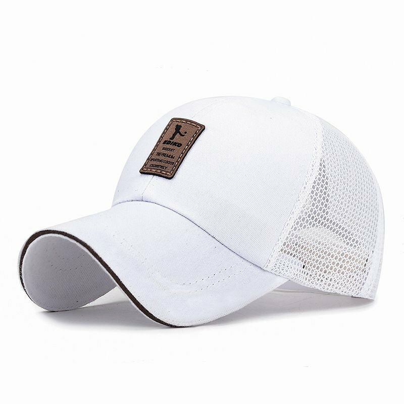 キャップ メンズ 帽子 メッシュ メンズ 無地 帽子 通気性 UVカット 紫外線対策 日よけ 野球帽 登山 釣り ゴルフ 運転-ホワイト