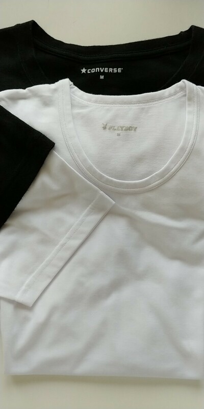 メンズTシャツM 半袖 丸首インナーシャツ PLAYBOY白・CONVERSE黒
