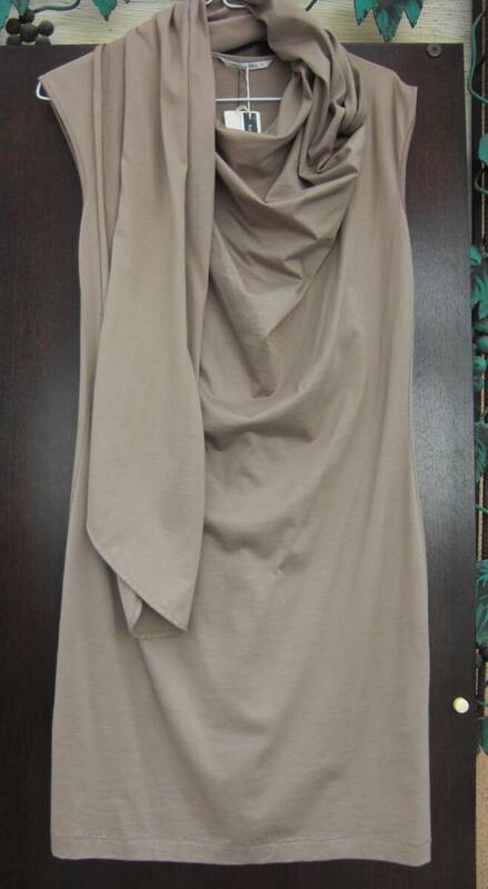 新品 ユニクロ コステロ タグリアピエトラ コラボ ドレープのきいたジャージードレス ワンピース チュニック M