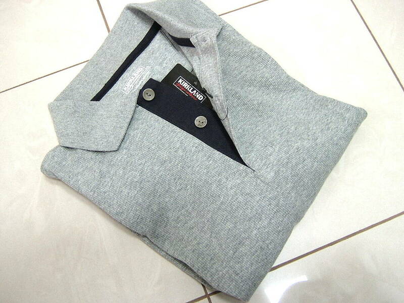 送料無料■新品 カークランド灰半袖ポロシャツ日本サイズM L アメリカサイズS メンズ