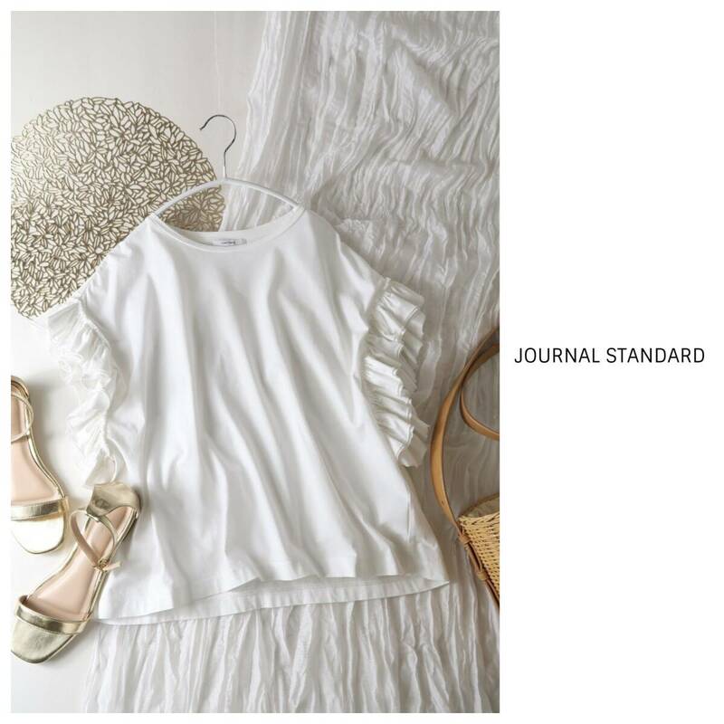 2022SS☆ジャーナルスタンダード JOURNAL STANDARD☆洗える クリアコットンフリルTee 日本製☆A-O 3378