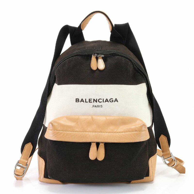 ■バレンシアガ■レザー キャンバス リュックサック リュック バックパック ショルダー バッグ ビジネス 書類鞄 A4 メンズ EEM V17-1