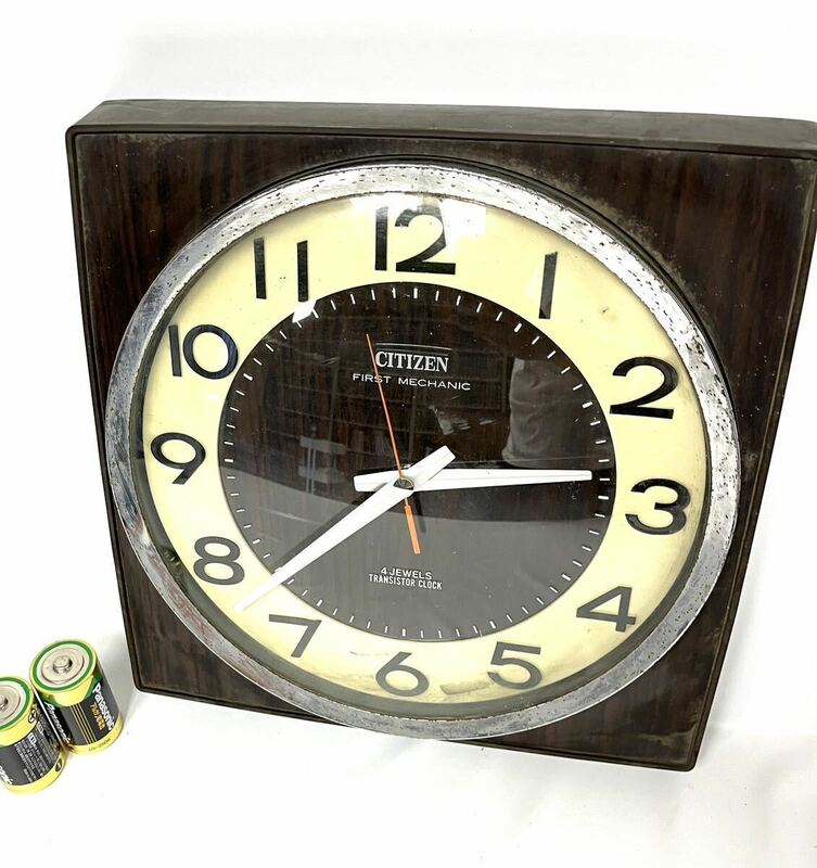 【丹】 【レトロ】 【レア】 CITIZEN 壁掛け時計 インテリア シチズン 70's ファーストメカ電子時計 稼働品 ビンテージ トランジスター