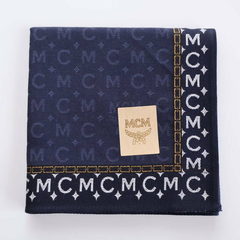 ■未使用　MCM エムシーエム　ハンカチ　ネイビー■