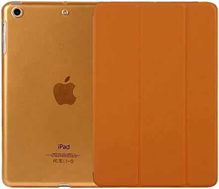 iPad mini 1/2/3 用 PU レザーカバー +ハードケース 超薄 軽量型 スタンド機能 スマートカバー ケース 三つ折 オレンジ