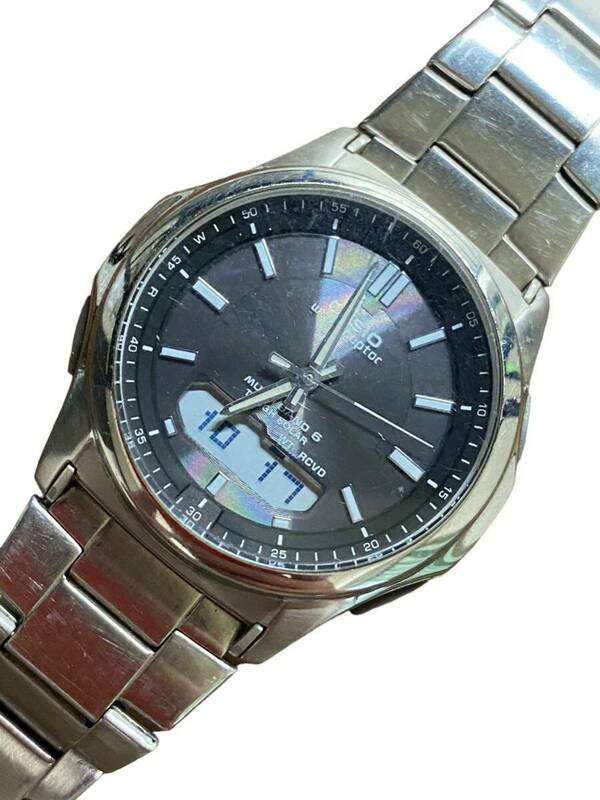 22336 CASIO カシオ ソーラー メンズ腕時計 WAVE CEPTOR ウェーブセプター WVA-M630 デジアナ マルチバンド 通電ok ジャンク