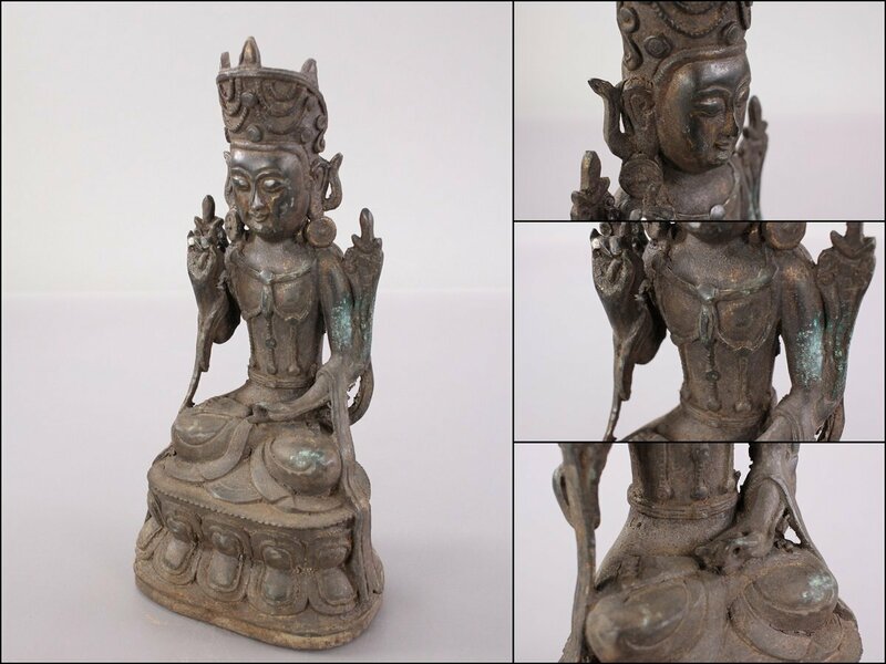 仏像　銅製　大日如来像　古銅　仏教美術　明代　唐物　中国古玩