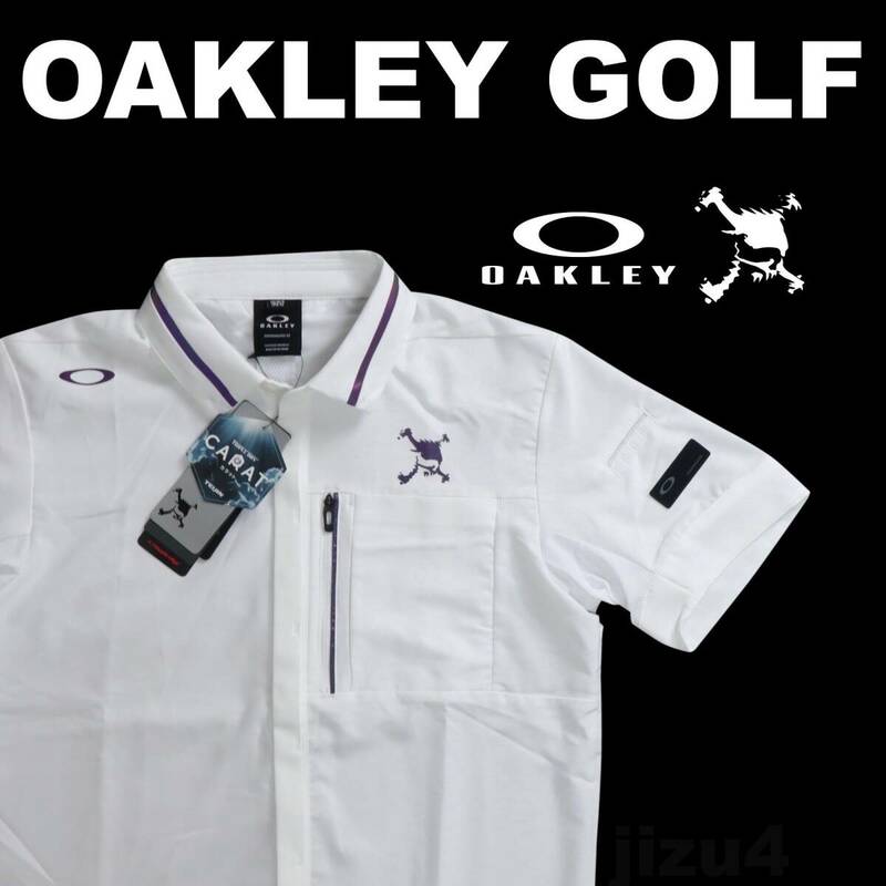 ■【M】定価13,200円 OAKLEY オークリー ゴルフ SKULL 半袖シャツ白■
