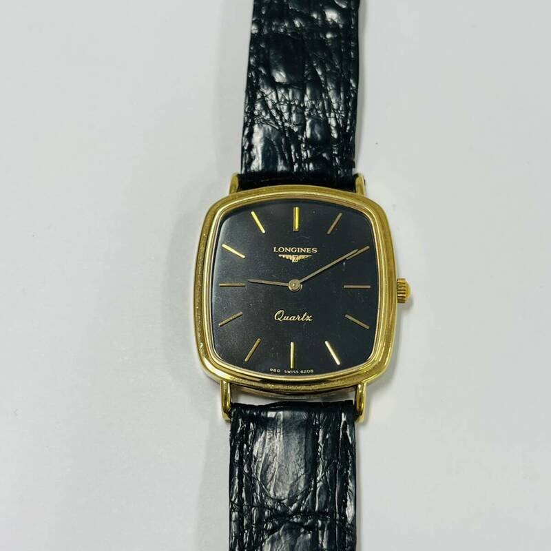 16014/ LONGINES 文字盤 ブラック 黒 腕時計 クォーツ