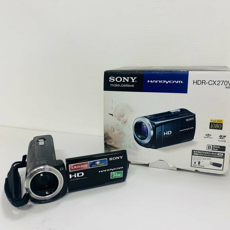 16124/SONY HDR-CX270V 1.8/2.1-63 HANDYCAMソニー ビデオカメラ ハンディカム カメラ 付属品 箱付き ブラック