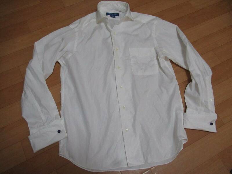 ★875 MK ミッシェルクラン　白のWカフス袖デザインシャツ L　　MICHEL KLEIN