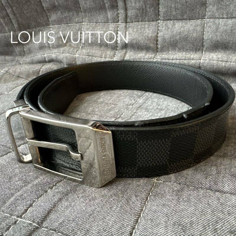 LOUIS VUITTON ルイ・ヴィトン サンチュール シアトル 30MM リバーシブル ベルト ダミエ・グラフィット ブラック M6834 BC1155 ロゴ