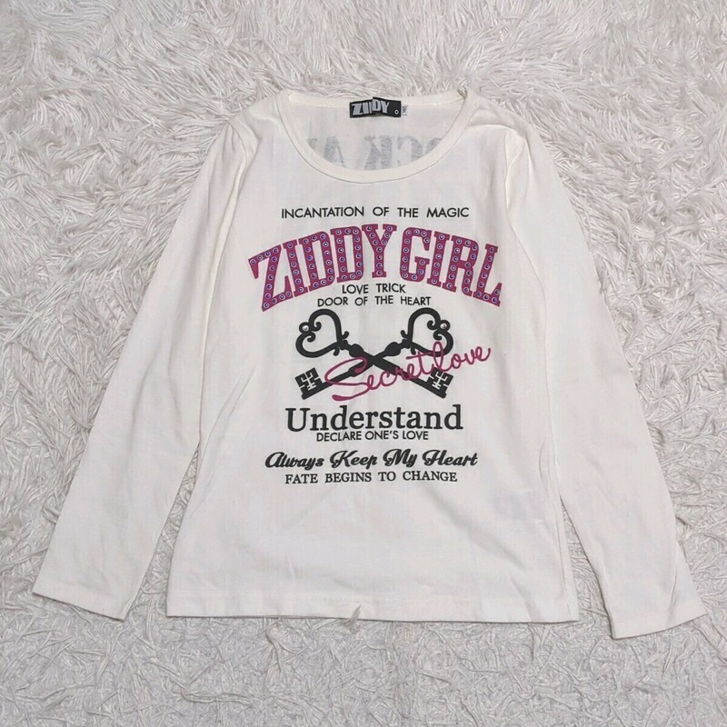 【送料無料】ZIDDY　ジディ　長袖　ロンT　140cm　ロゴ　女の子　キッズ　子供服